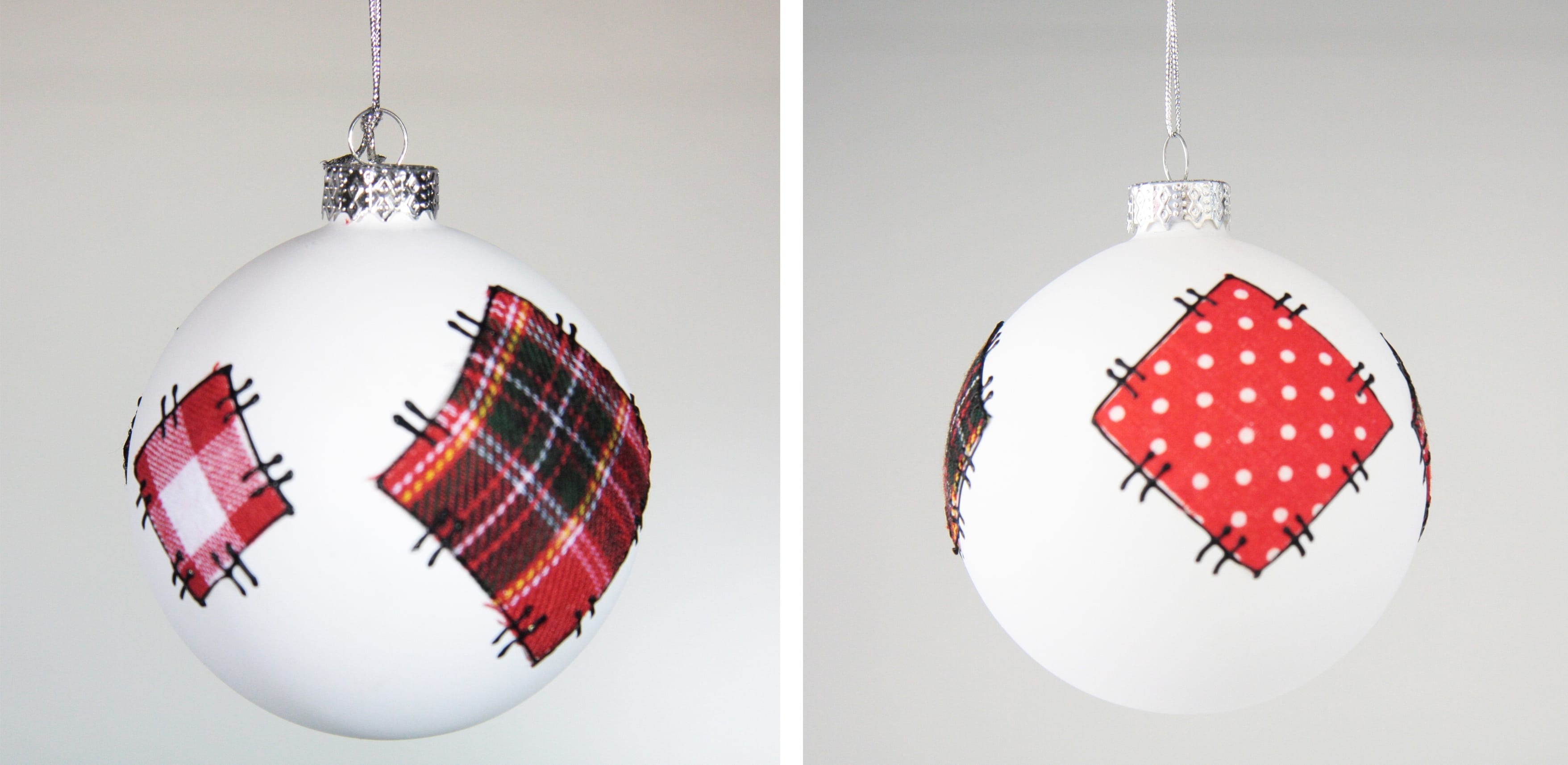 GIOCOPLAST NATALE - SFERA VETRO D.80 BIANCA/ROSSA DEC. PATCHWORK, IN DISPLAY DA 12PZ. 48110998