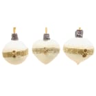 GIOCOPLAST NATALE - SFERA VETRO D.80 BIANCA DEC. JUTA, 3 FORME ASS., IN DISPLAY DA 12PZ. 48111225