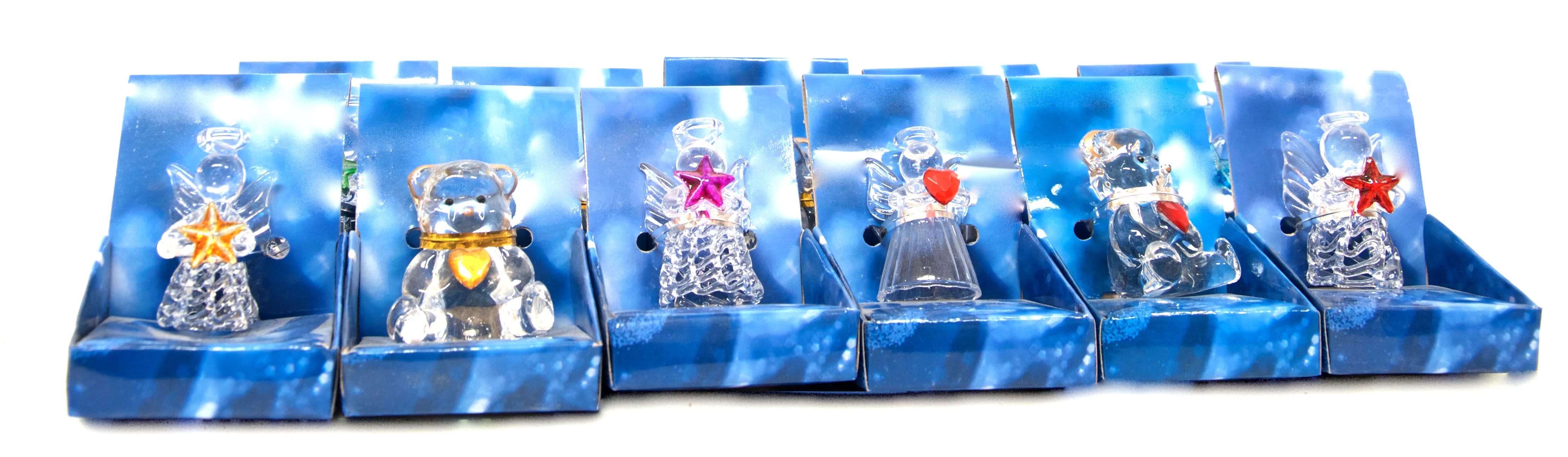 GIOCOPLAST NATALE - ANGIOLETTI E ORSETTI VETRO CM 4,5, IN DISPLAY DA 24 PZ