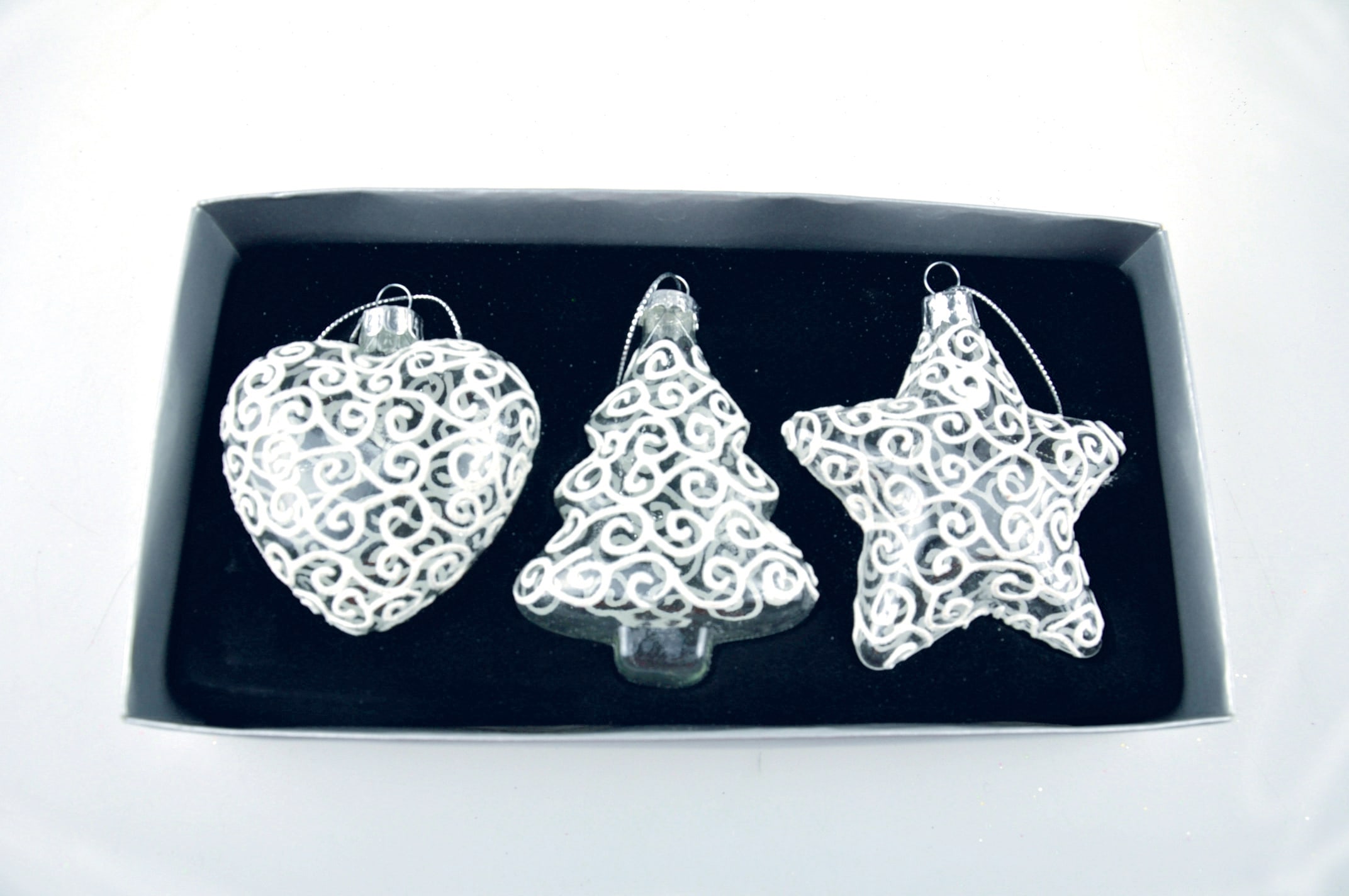 GIOCOPLAST NATALE - ADDOBBI VETRO DECORATI CM 8-10, 3 FORME ASS