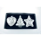 GIOCOPLAST NATALE - ADDOBBI VETRO DECORATI CM 8-10, 3 FORME ASS 48111691