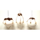GIOCOPLAST NATALE - SFERA VETRO BIANCA DECORO PIGNE CM 8, 3 FORME ASS