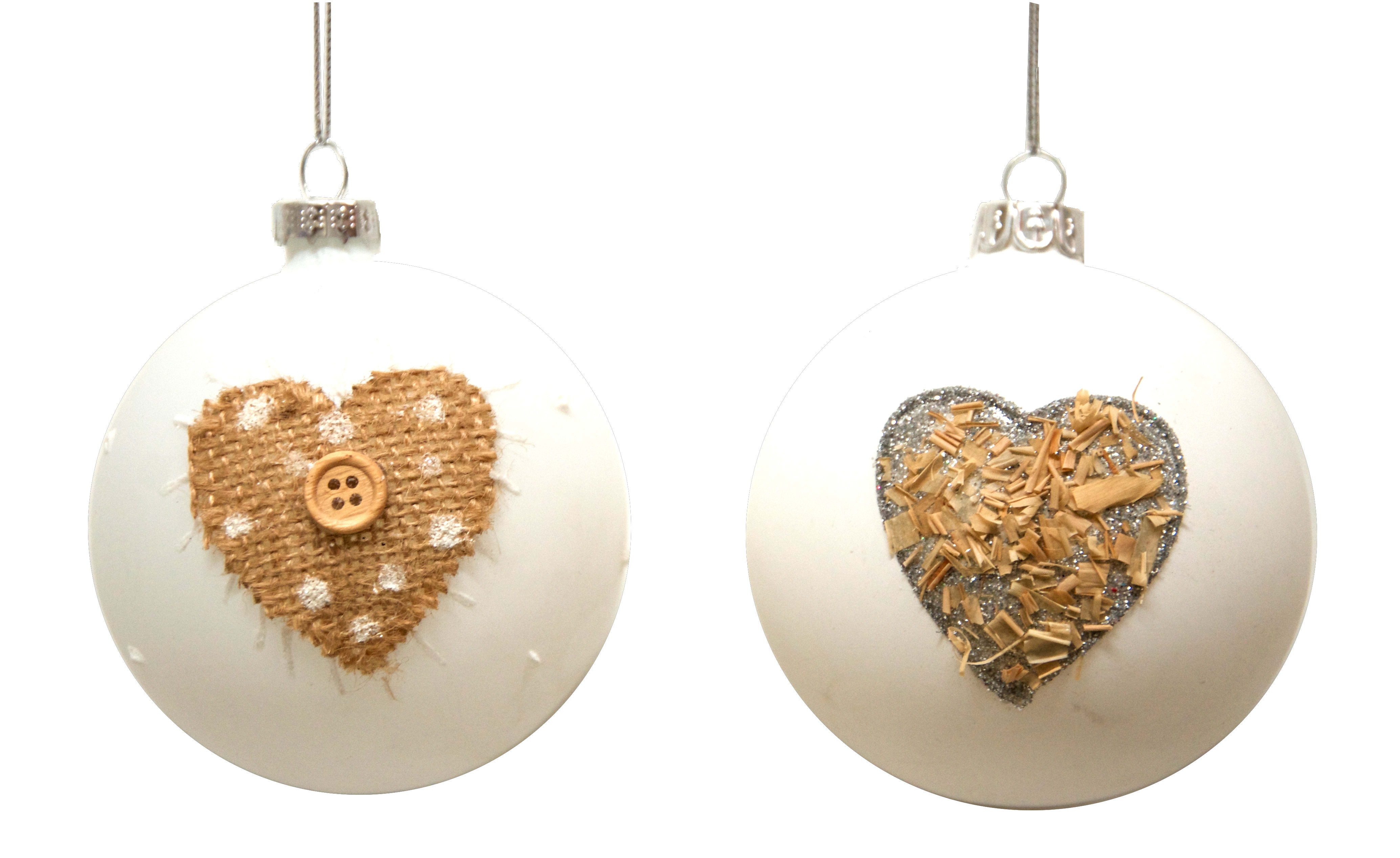 GIOCOPLAST NATALE - SFERA VETRO CM 8 BIANCA DECORO NATURA, ASS