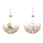 GIOCOPLAST NATALE - SFERA VETRO BIANCA CM 8, 2 DEC ASS