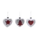 GIOCOPLAST NATALE - SFERA VETRO D.80 BIANCA-ROSSA DEC RILIEVO FROST - 3 ASS