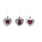 GIOCOPLAST NATALE - SFERA VETRO D.80 BIANCA-ROSSA DEC RILIEVO FROST - 3 ASS