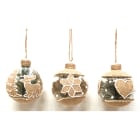 GIOCOPLAST NATALE - SFERA VETRO D.80 DECORO JUTA - 3 ASS