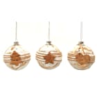 GIOCOPLAST NATALE - SFERA VETRO D.80 DECORO SUGHERO RILIEVO - 3 ASS 48115220