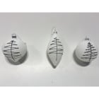 GIOCOPLAST NATALE - SFERA VETRO D.80 BIANCA DECORO ALBERO STYLE - 3 ASS