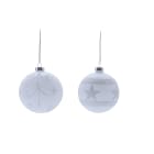 GIOCOPLAST NATALE - SFERA VETRO D.80 BIANCO FROST - 2 DEC. ASS