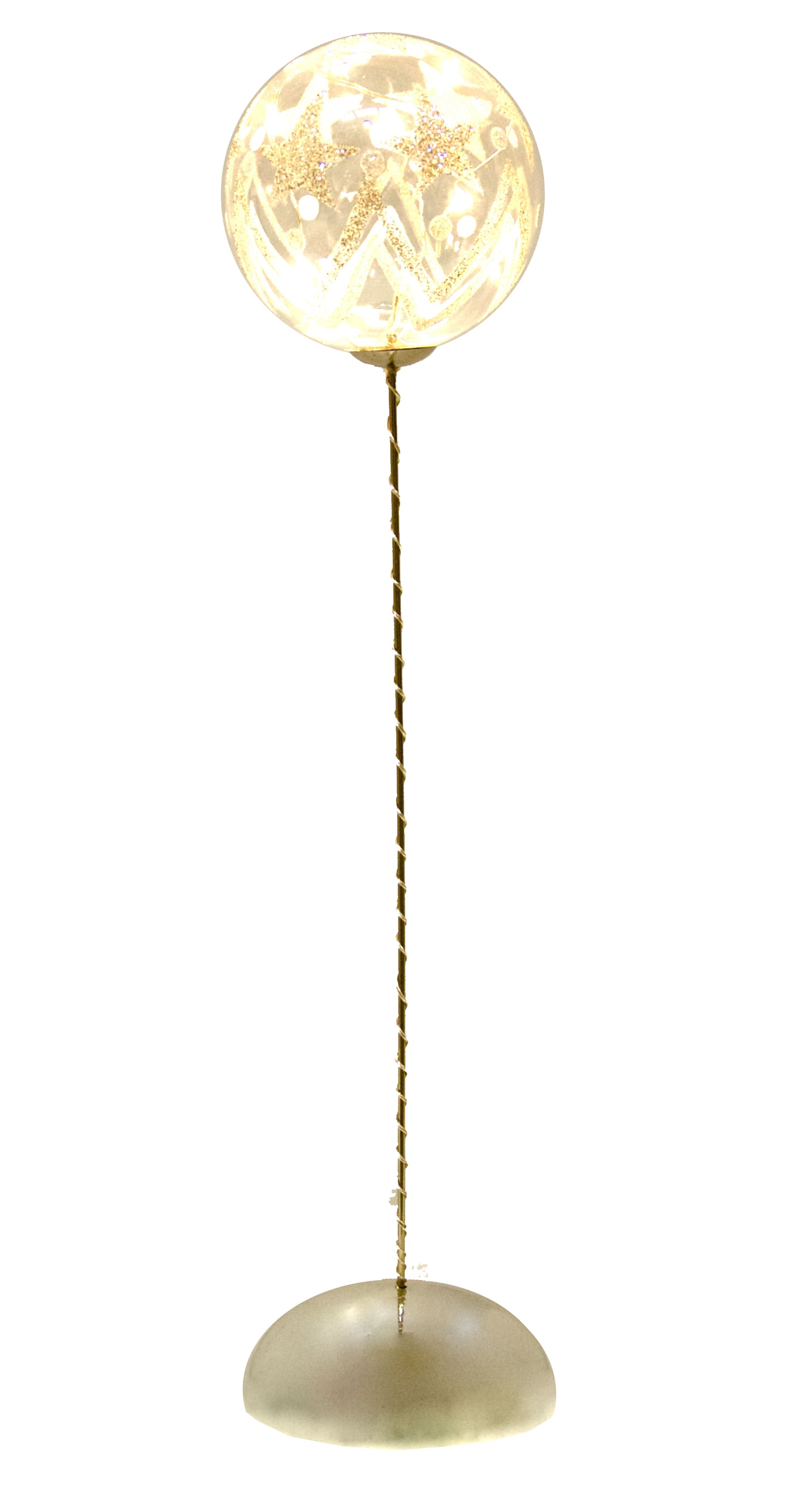 GIOCOPLAST NATALE - GLOBO IN VETRO LED D.70 CON SUPPORTO, DECORO GLITTER H.30 CM