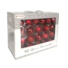 GIOCOPLAST NATALE - VALUE PACK 42 SFERE VETRO ROSSE MET-MATT-GLITTER D.50/55/65MM ASS.