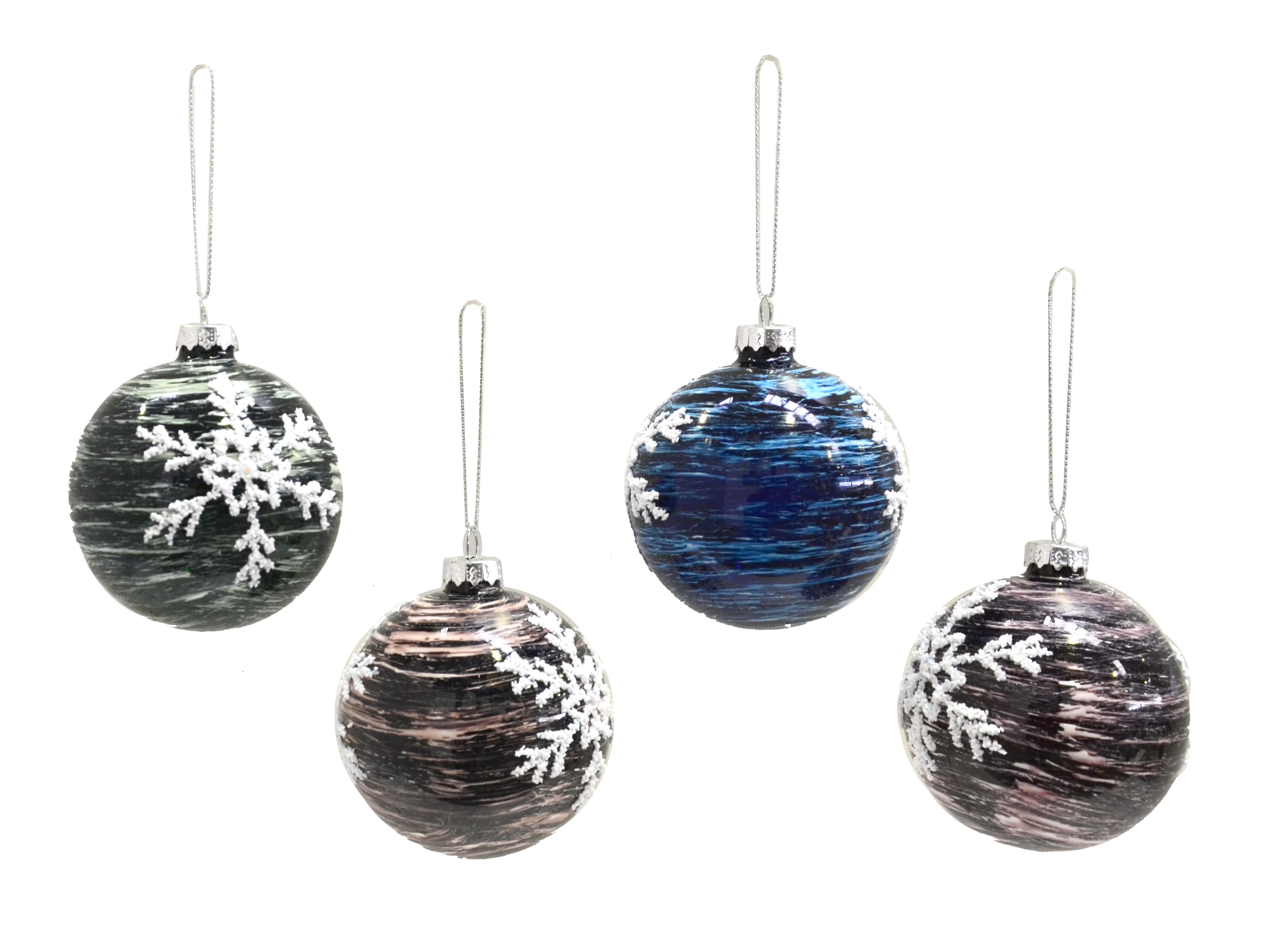 GIOCOPLAST NATALE - SFERA VETRO NEW ART D.80 MM, COL. ASS.