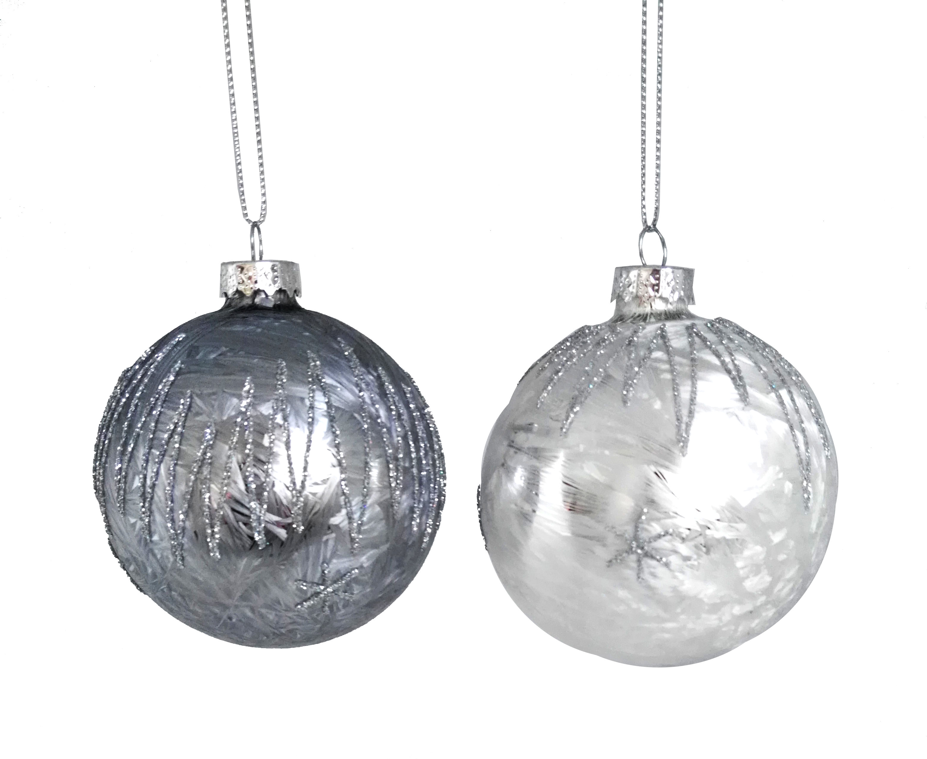 GIOCOPLAST NATALE - SFERA VETRO D.80 MM ELEGANCE DECORO RILIEVO, 2 COL. ASS.