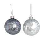 GIOCOPLAST NATALE - SFERA VETRO D.80 MM ELEGANCE DECORO RILIEVO, 2 COL. ASS.