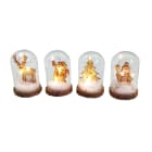 GIOCOPLAST NATALE - MINI TECA IN VETRO 7 CM CON SOGGETTO IN LEGNO,NEVE E LUCE LED A BATTERIE, SOGG. ASS. 48118159