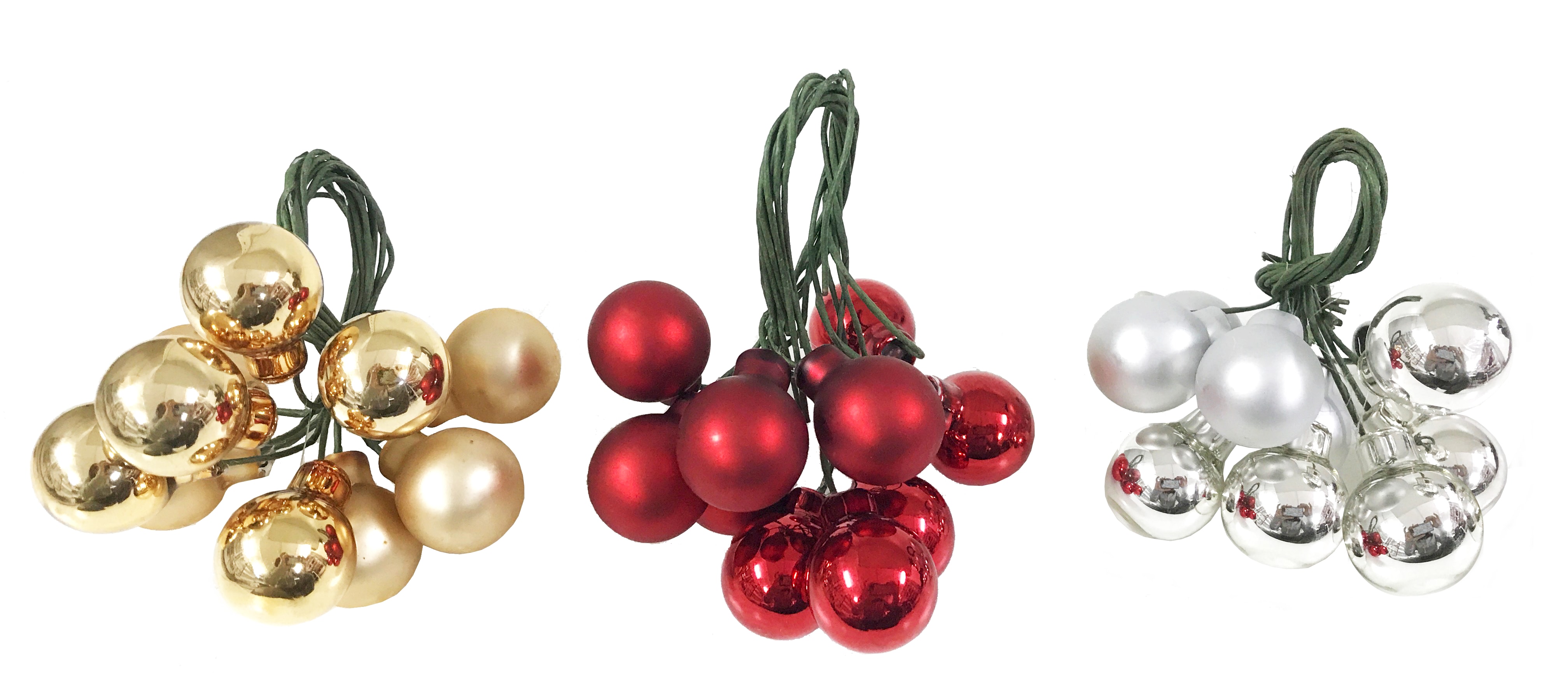 GIOCOPLAST NATALE - GRAPPOLO 10 SFERE VETRO D.20 MM, COL. ASS.