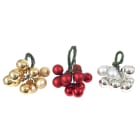 GIOCOPLAST NATALE - GRAPPOLO 10 SFERE VETRO D.20 MM, COL. ASS.