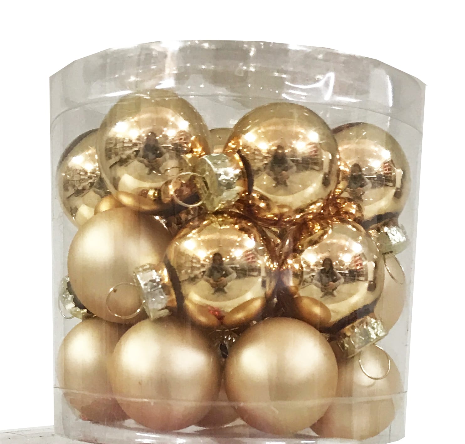 GIOCOPLAST NATALE - CILINDRO 24 SFERE VETRO ORO D.25 MM MET/MATT