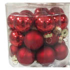 GIOCOPLAST NATALE - CILINDRO 24 SFERE VETRO ROSSE D.25 MM MET/MATT