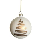 GIOCOPLAST NATALE - SFERA VETRO PERLATA D.80 MM CON DECORO ALBERO GOLD