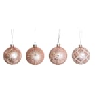 GIOCOPLAST NATALE - SFERA VETRO D.80 ROSA CON DECORI ASS.
