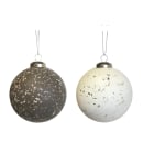 GIOCOPLAST NATALE - SFERA VETRO EFFETTO MARMO D.80 MM, 2 MOD. ASS.