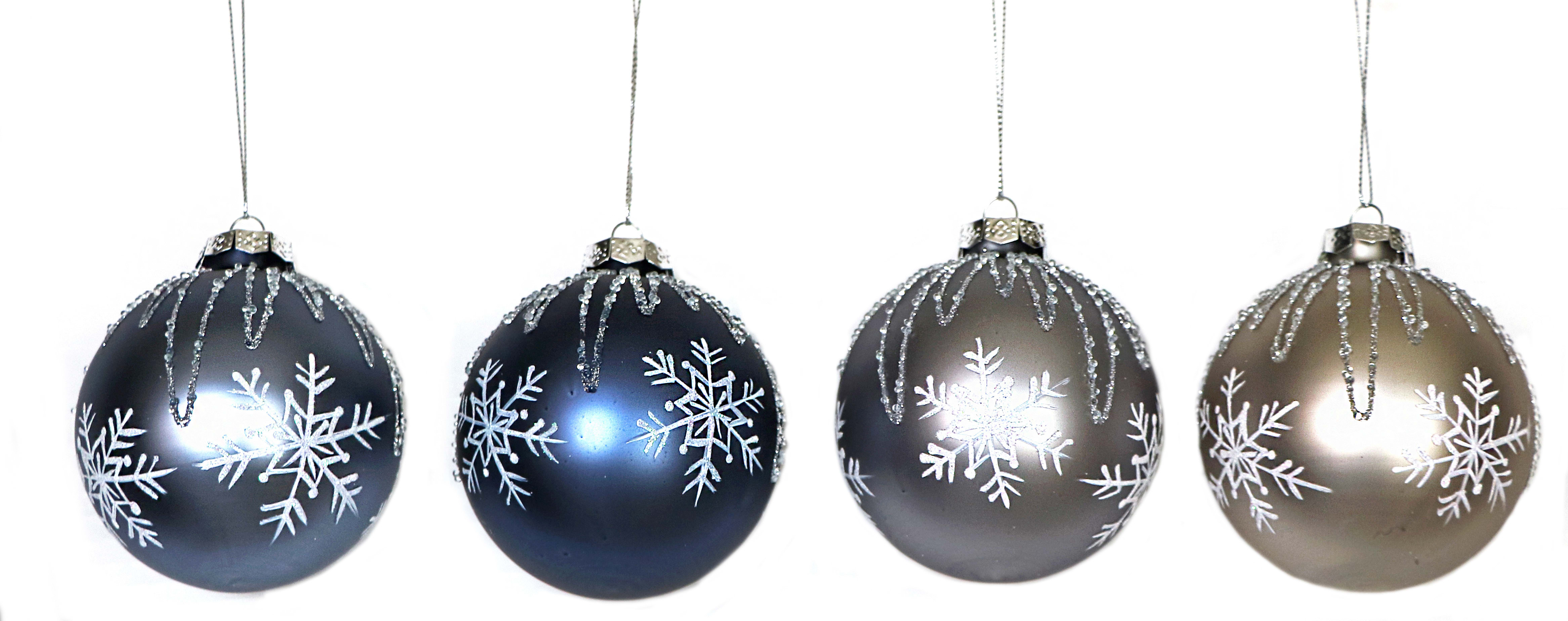 GIOCOPLAST NATALE - SFERA VETRO D.80 ELEGANCE DECORO FIOCCO, COL. ASS.