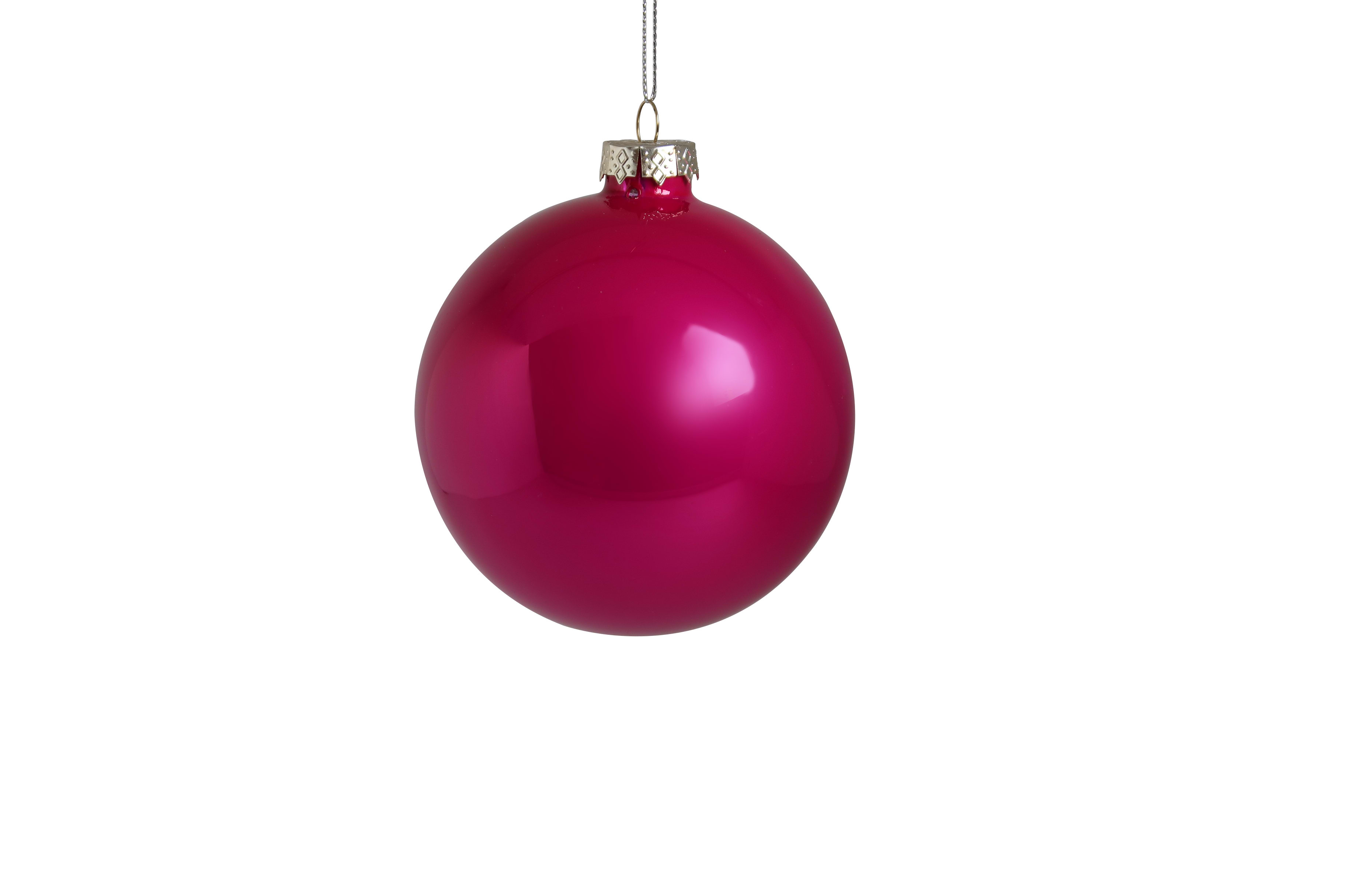 GIOCOPLAST NATALE - SFERA VETRO PERLATA ROYAL 80MM MAGENTA