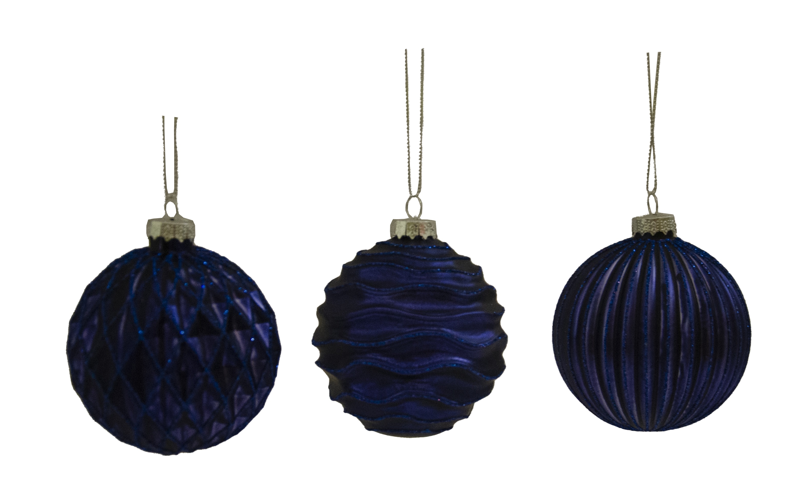 GIOCOPLAST NATALE - SFERA VETRO PRESTIGE 80MM NIGHT BLUE, MOD. ASS.