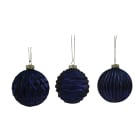 GIOCOPLAST NATALE - SFERA VETRO PRESTIGE 80MM NIGHT BLUE, MOD. ASS.