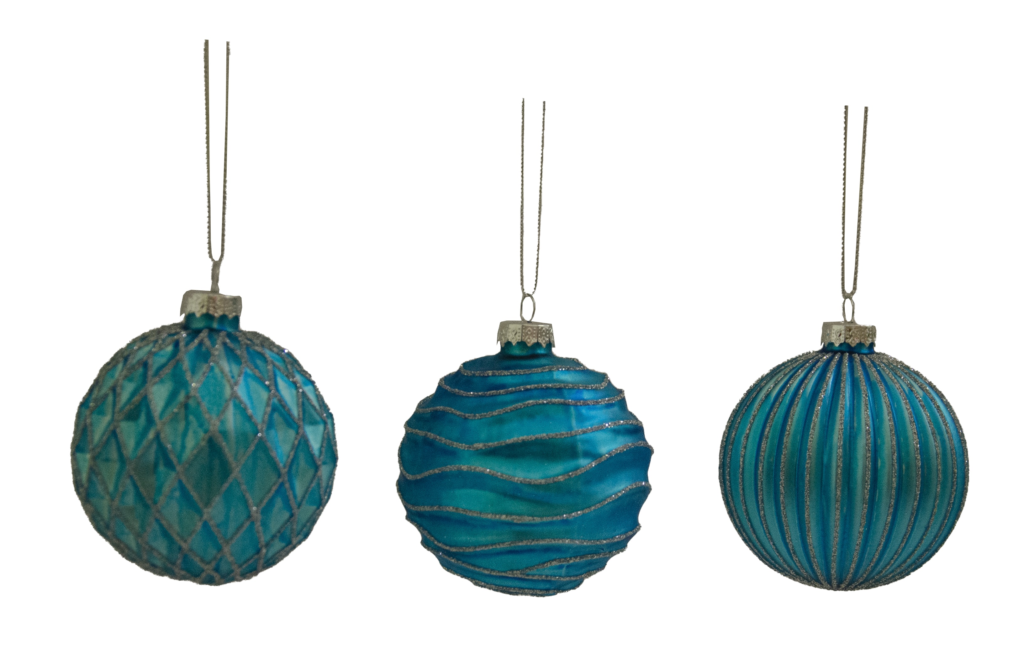 GIOCOPLAST NATALE - SFERA VETRO PRESTIGE 80MM ICE BLUE, MOD. ASS.