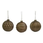 GIOCOPLAST NATALE - SFERA VETRO PRESTIGE 80MM CHAMPAGNE, MOD. ASS.