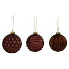 GIOCOPLAST NATALE - SFERA VETRO PRESTIGE 80MM BORDEAUX, MOD. ASS.