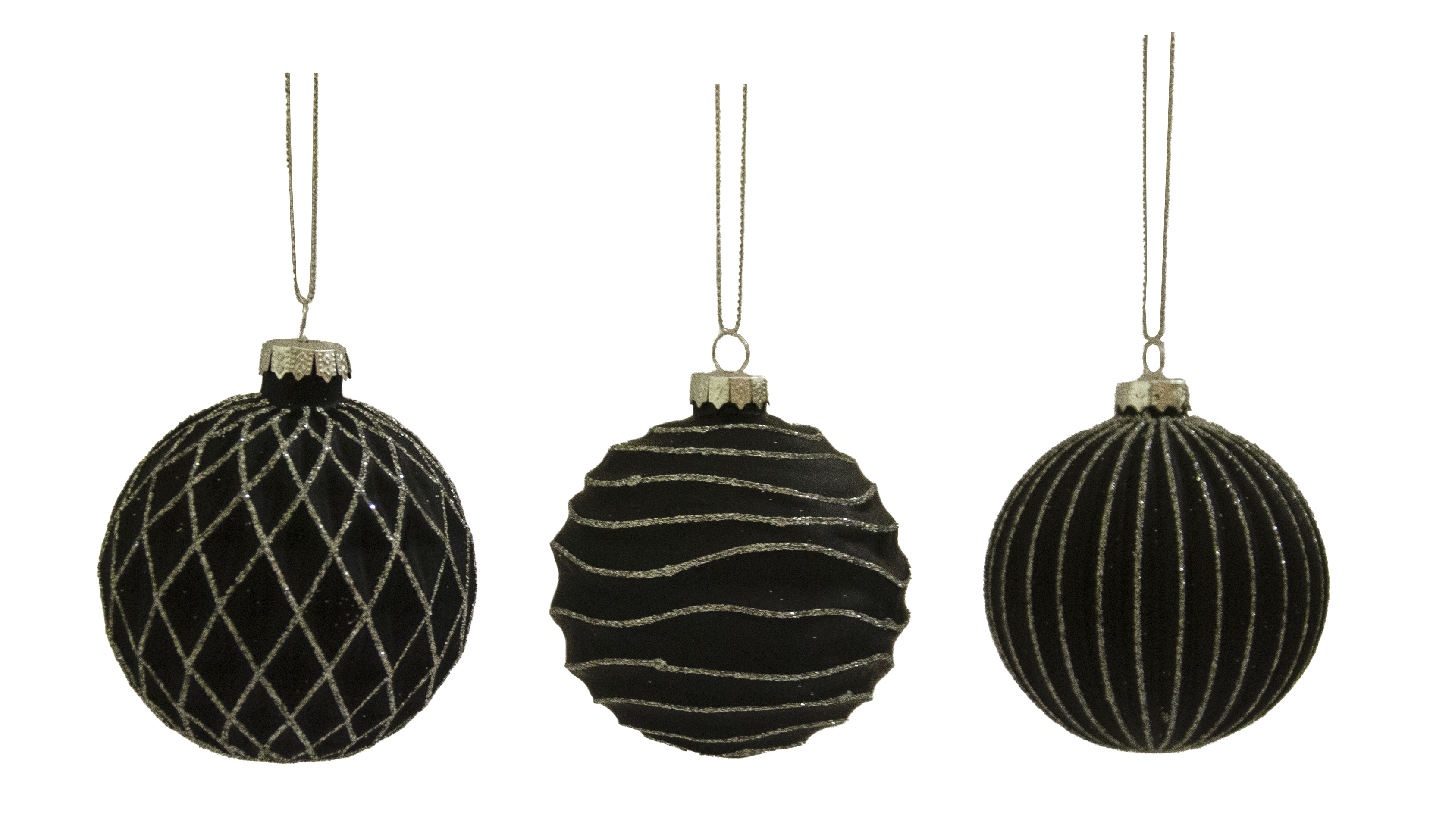 GIOCOPLAST NATALE - SFERA VETRO PRESTIGE 80MM BLACK, MOD. ASS.