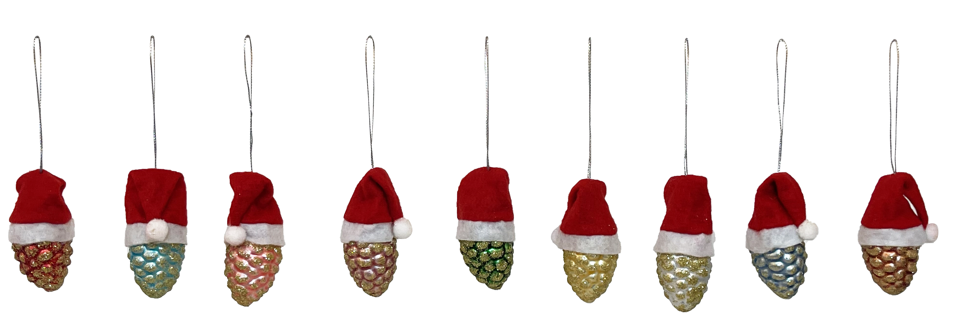 GIOCOPLAST NATALE - PIGNETTA VETRO DECORATO 50 MM CON CAPPELLINO, MOD. ASS.