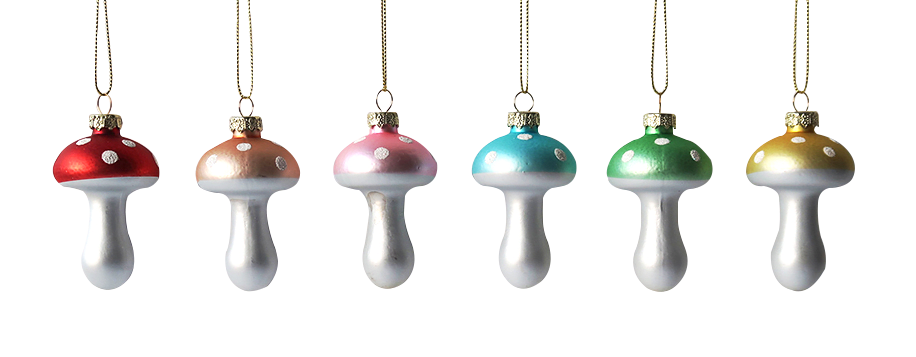 GIOCOPLAST NATALE - FUNGHETTO VETRO 8CM, COL. ASS.