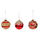 GIOCOPLAST NATALE - SFERA VETRO CARDINAL 80MM RED, MOD. ASS.