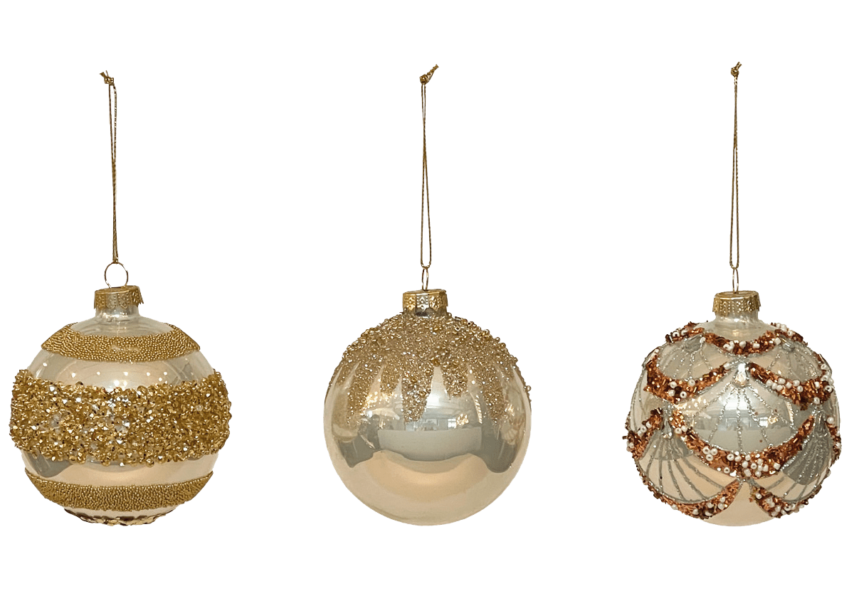 GIOCOPLAST NATALE - SFERA VETRO CARDINAL 80MM SILVER, MOD. ASS.