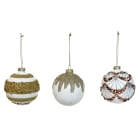 GIOCOPLAST NATALE - SFERA VETRO CARDINAL 80MM WHITE, MOD. ASS.