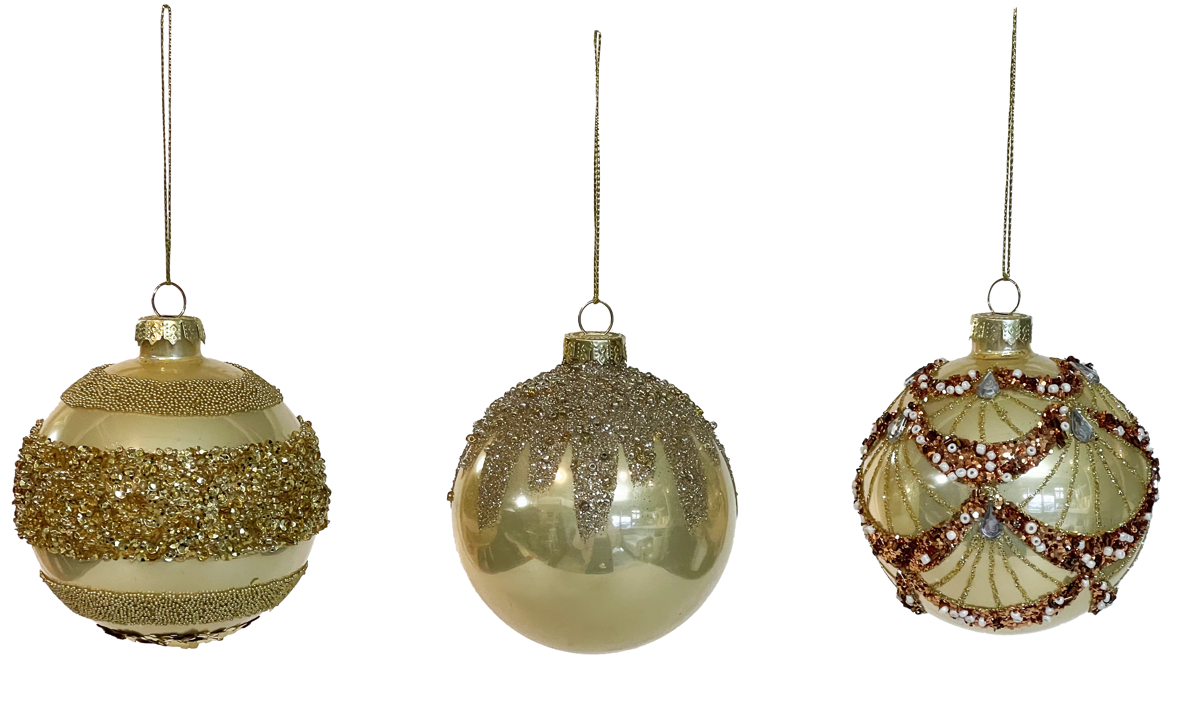 GIOCOPLAST NATALE - SFERA VETRO CARDINAL 80MM CHAMPAGNE, MOD. ASS.