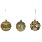 GIOCOPLAST NATALE - SFERA VETRO CARDINAL 80MM CHAMPAGNE, MOD. ASS.