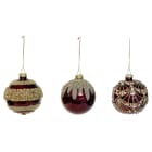 GIOCOPLAST NATALE - SFERA VETRO CARDINAL 80MM BORDEAUX, MOD. ASS.