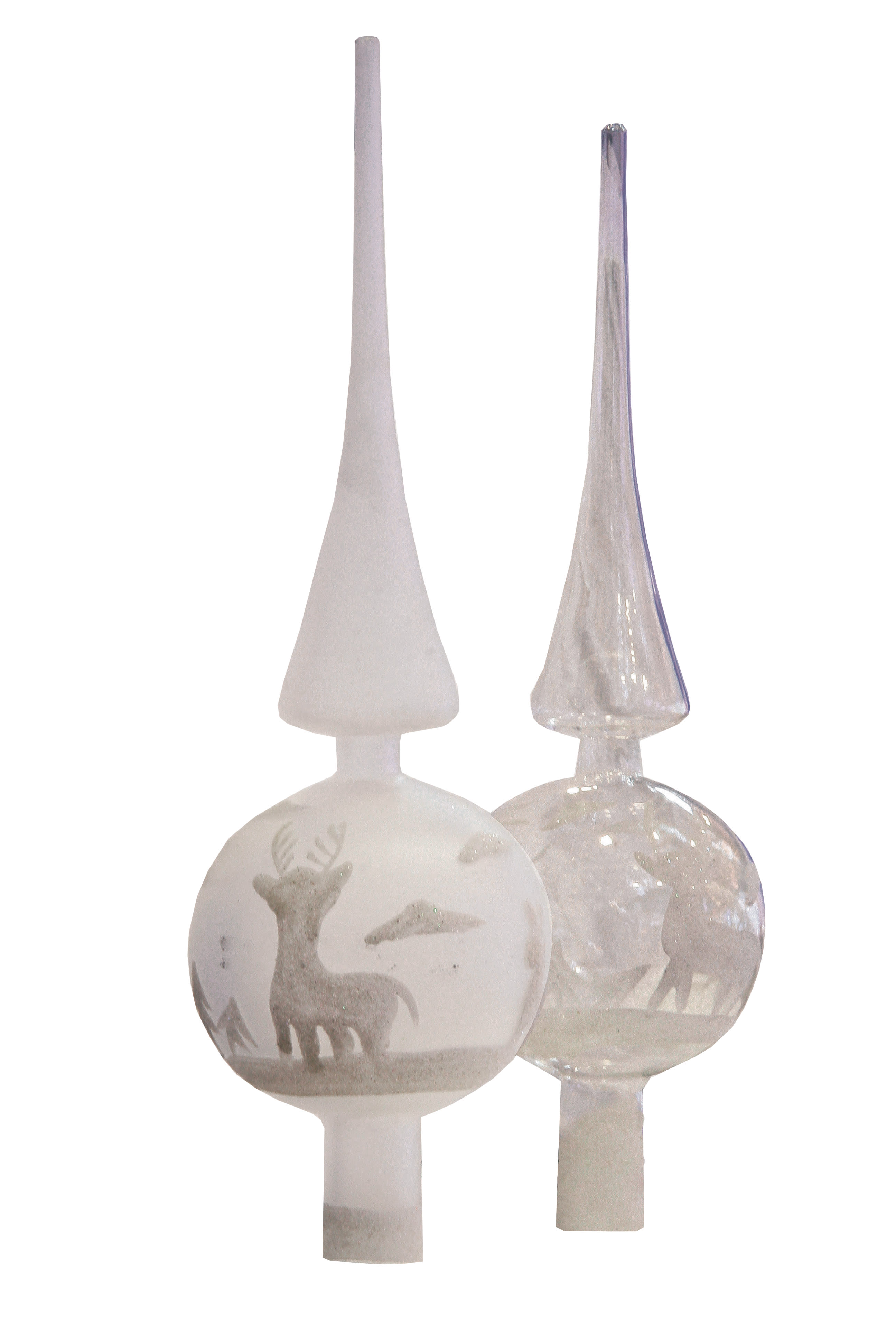 GIOCOPLAST NATALE - PUNTALE VETRO DEC. RENNE E ALBERI, CM.30, TRASP./FROST. 48210663