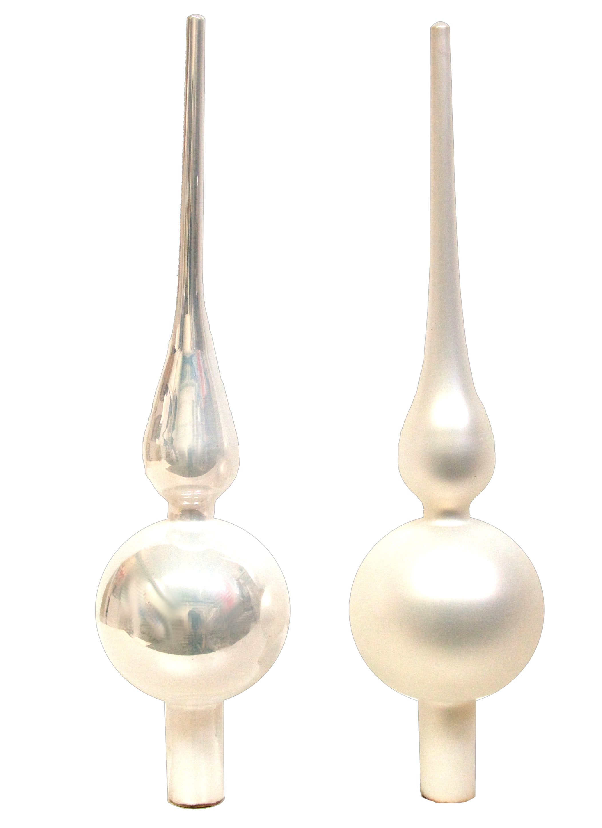 GIOCOPLAST NATALE - PUNTALE VETRO CM 28 BIANCO PERLA