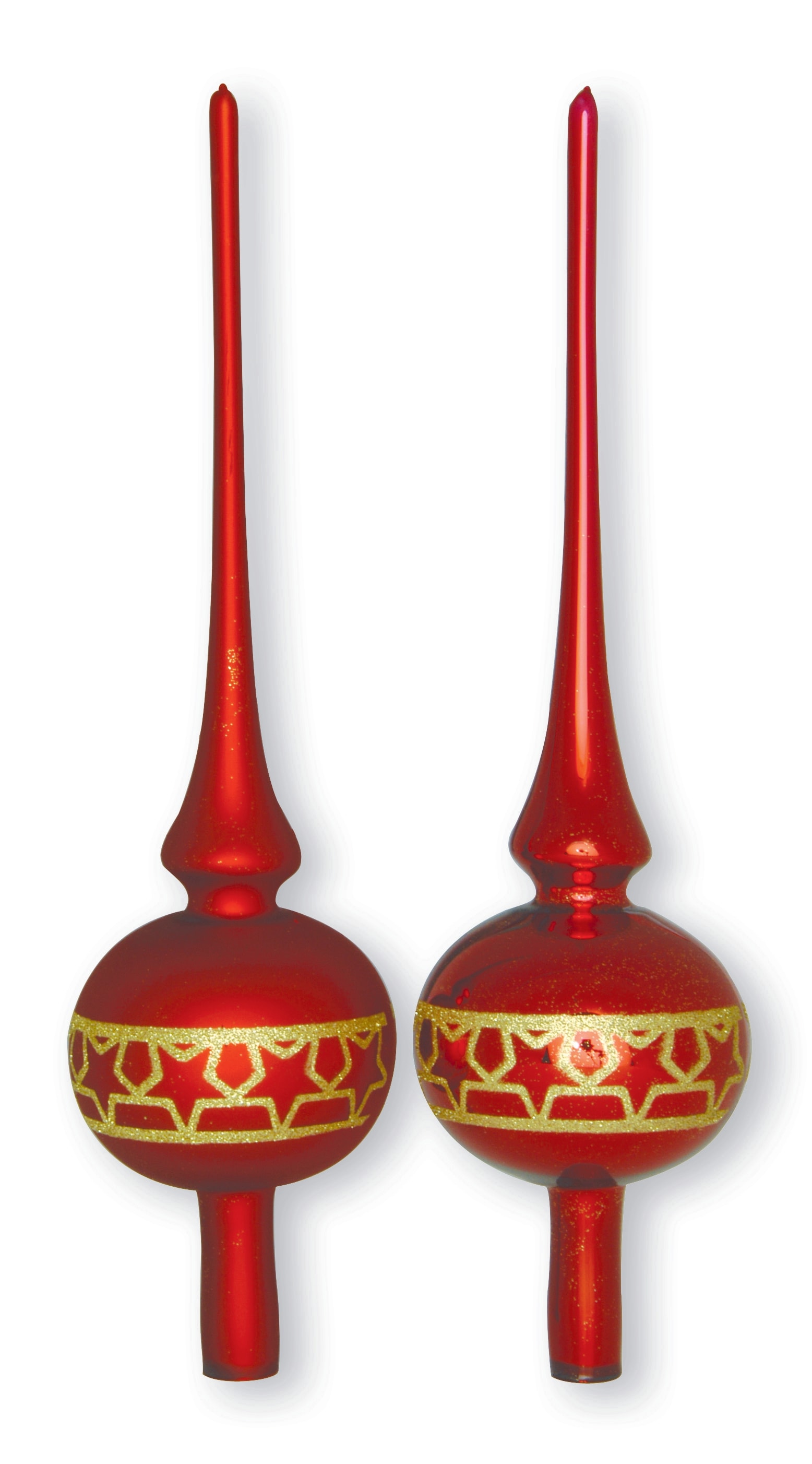 GIOCOPLAST NATALE - PUNTALE VETRO DEC. MATT/SHINY RED H.30CM. IN SCAT. VETRINA