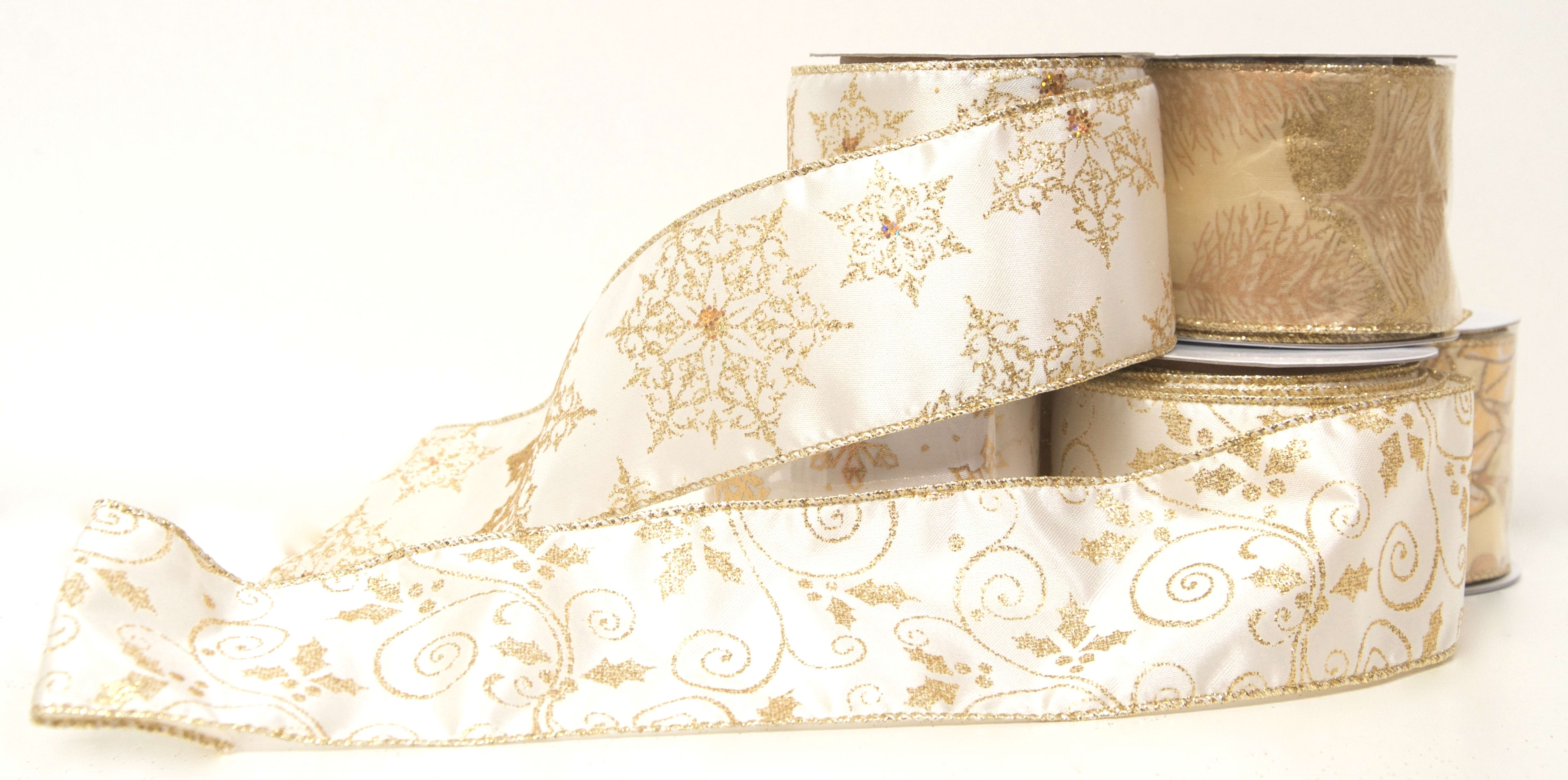 GIOCOPLAST NATALE - RIBBON ORO DECORATO CM 270 IN DISPLAY - 8 ASS