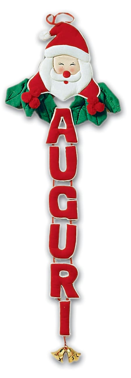GIOCOPLAST NATALE - SCRITTA ''AUGURI'' STOFFA CM.60 ROSSO C/CAMPANELLE