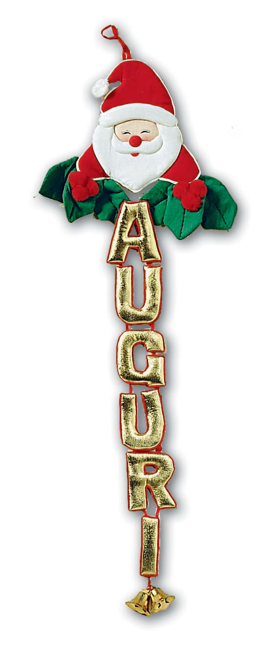 GIOCOPLAST NATALE - SCRITTA ''AUGURI'' STOFFA CM.60 ORO C/CAMPANELLE