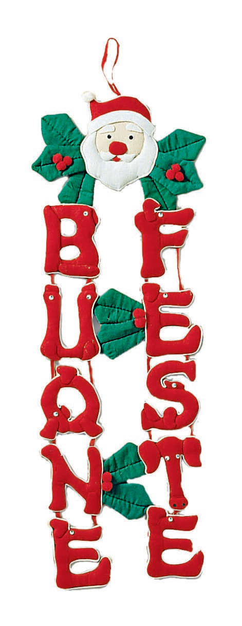 GIOCOPLAST NATALE - SCRITTA ''BUONE FESTE'' STOFFA ROSSA CM.50